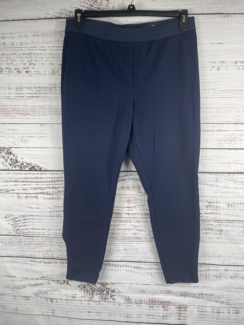 Talbots Pants Women's 14 Navy Blue Soho Ankle Pull On Stretch Dress Career Pant